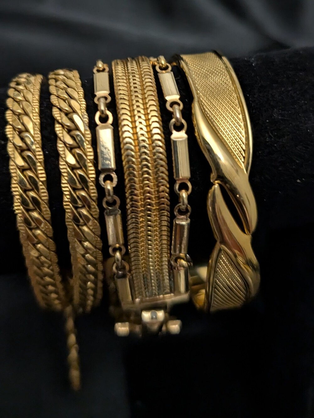 "#75. Rich Girl's Stack" 2 Monet, 1 Triple Strand Bracelets